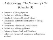 Astrobiology: The Nature of Life (Chapter 3)
