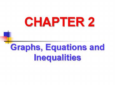 Graphs, Equations and Inequalities