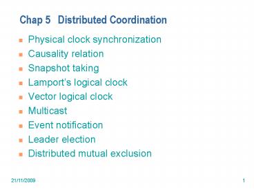 Chap 5 Distributed Coordination