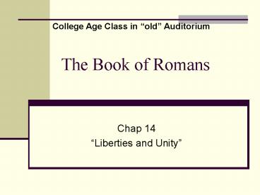 The Book of Romans
