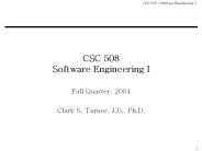 CSC 508 Software Engineering I