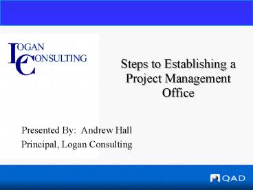 Steps to Establishing a Project Management Office