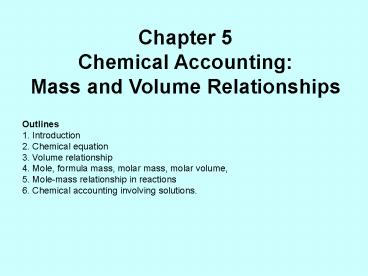 Chemical Accounting: