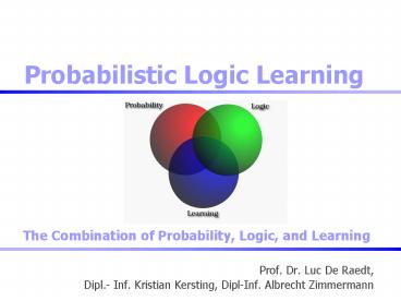 Prof' Dr' Luc De Raedt,