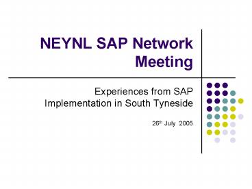 NEYNL SAP Network Meeting