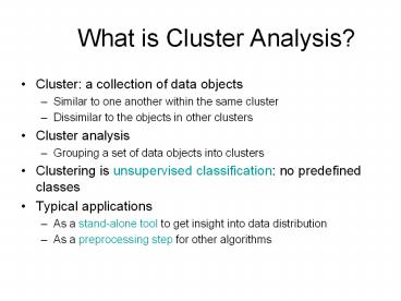 What is Cluster Analysis?