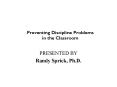 Preventing Discipline Problems in the Classroom PowerPoint PPT Presentation