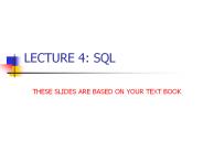 LECTURE 4: SQL