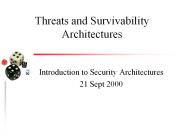 Threats and Survivability Architectures