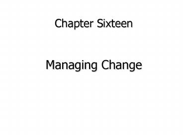 Chapter Sixteen