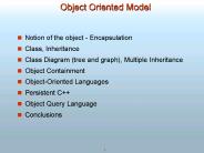 Object Oriented Model