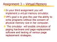 Assignment 3 Virtual Memory PowerPoint PPT Presentation