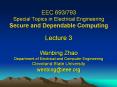EEC 693/793 Special Topics in Electrical Engineering Secure and Dependable Computing PowerPoint PPT Presentation
