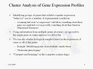 Cluster Analysis of Gene Expression Profiles