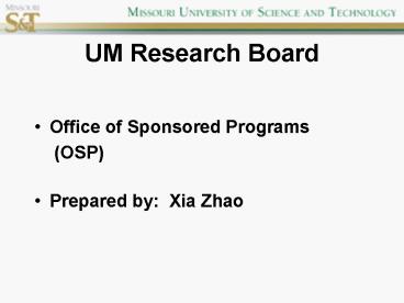 UM Research Board