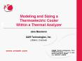 Modeling and Sizing a Thermoelectric Cooler Within a Thermal Analyzer PowerPoint PPT Presentation