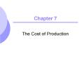 The Cost of Production PowerPoint PPT Presentation