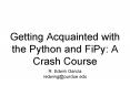Getting Acquainted with the Python and FiPy: A Crash Course PowerPoint PPT Presentation