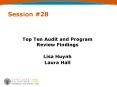 Top Ten Audit and Program Review Findings PowerPoint PPT Presentation