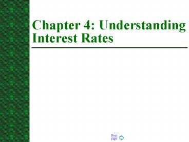 Chapter 4: Understanding Interest Rates