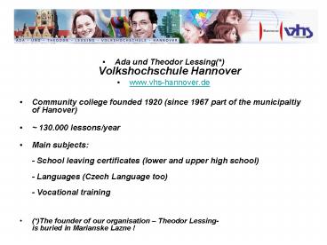 Ada und Theodor Lessing Volkshochschule Hannover