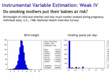 Instrumental Variable Estimation: Weak IV