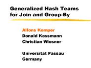 Generalized Hash Teams for Join and GroupBy