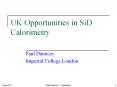 UK Opportunities in SiD Calorimetry PowerPoint PPT Presentation