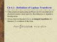 Ch 6.1: Definition of Laplace Transform PowerPoint PPT Presentation
