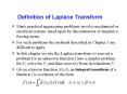 Definition of Laplace Transform PowerPoint PPT Presentation