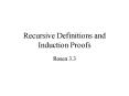 Recursive Definitions and Induction Proofs PowerPoint PPT Presentation