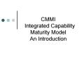 CMMI  Integrated Capability Maturity Model An Introduction PowerPoint PPT Presentation