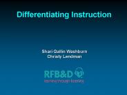 Differentiating Instruction