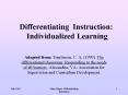 Differentiating Instruction: Individualized Learning PowerPoint PPT Presentation