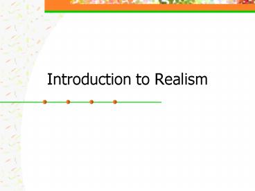 Introduction to Realism