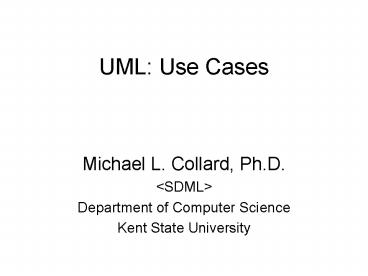 UML: Use Cases
