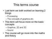 This terms course