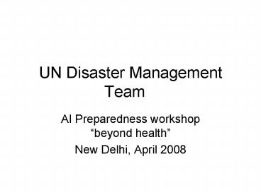 UN Disaster Management Team