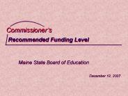 Recommended Funding Level