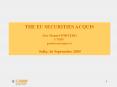 THE EU SECURITIES ACQUIS Jos PowerPoint PPT Presentation