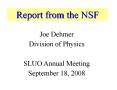 Report from the NSF PowerPoint PPT Presentation