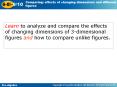 Learn to analyze and compare the effects of changing dimensions of 3dimensional figures and how to c PowerPoint PPT Presentation