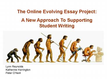 The Online Evolving Essay Project: