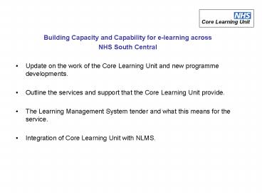 Building Capacity and Capability for elearning across