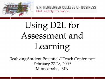 Using D2L for Assessment and Learning presentation | free to view