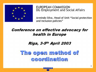 Conference on effective advocacy for health in Europe