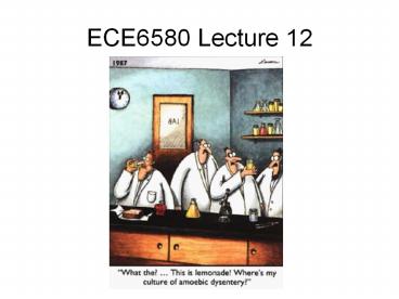 ECE6580 Lecture 12
