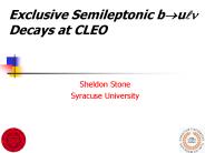 Exclusive Semileptonic bu Decays at CLEO