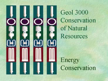 Geol 3000 Conservation of Natural Resources Energy Conservation