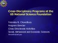 CrossDisciplinary Programs at the US National Science Foundation PowerPoint PPT Presentation